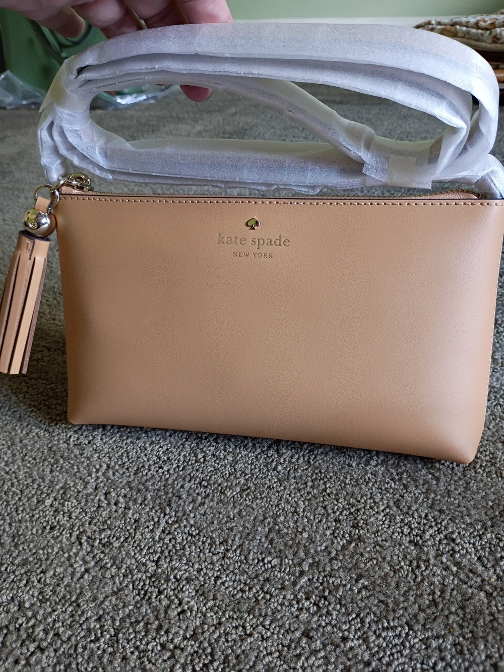 kate spade New York Tan Leather Crossbody Bag